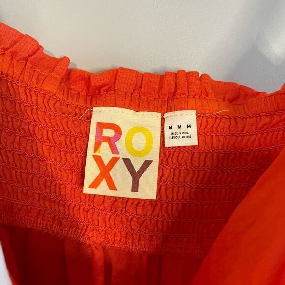 ROXY Orange & White Embroidered Sundress | SZ M - Picture 10 of 17